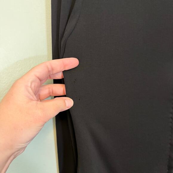 Vintage 80s Lawrence I. Magnin Midi Dress 12 Black Ruched Bows Cocktail Evening - Picture 5 of 12